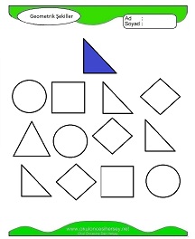 okul öncesi çocuklar için Geometrik Şekilleri Boya çalışma sayfaları